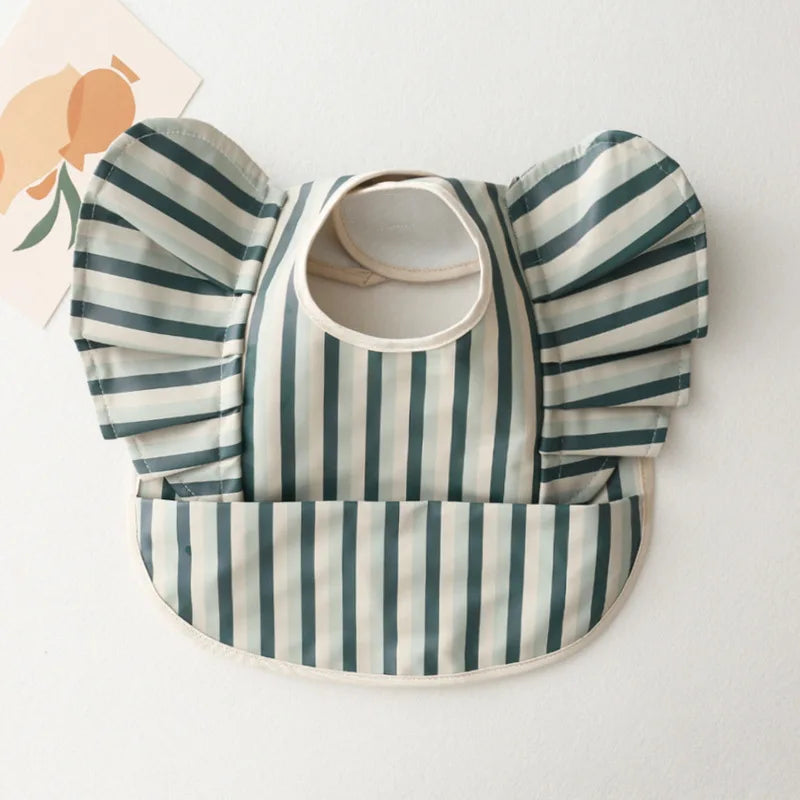 Soft PU Baby Dining Waterproof Bibs With Pocket