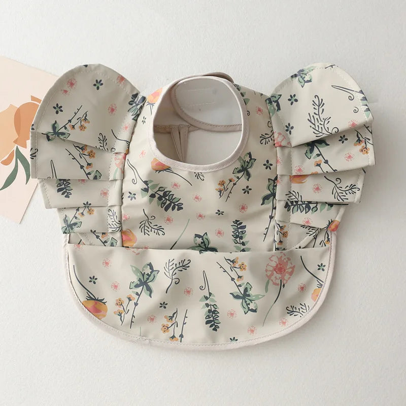 Soft PU Baby Dining Waterproof Bibs With Pocket