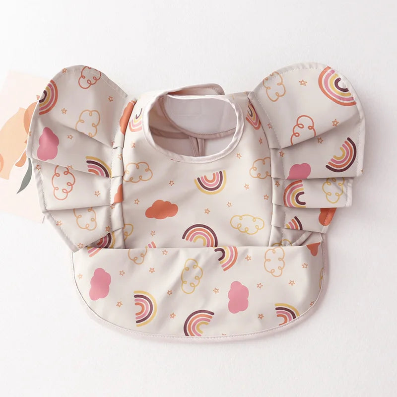 Soft PU Baby Dining Waterproof Bibs With Pocket