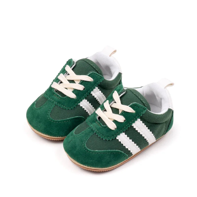 Two-Stripe Baby Moccasins for First Walks