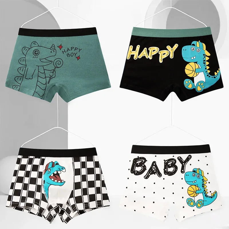 4-Piece Cartoon-Printed Briefs