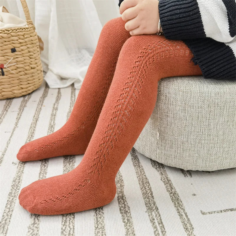 Knitted Ribbed Tights For Girls