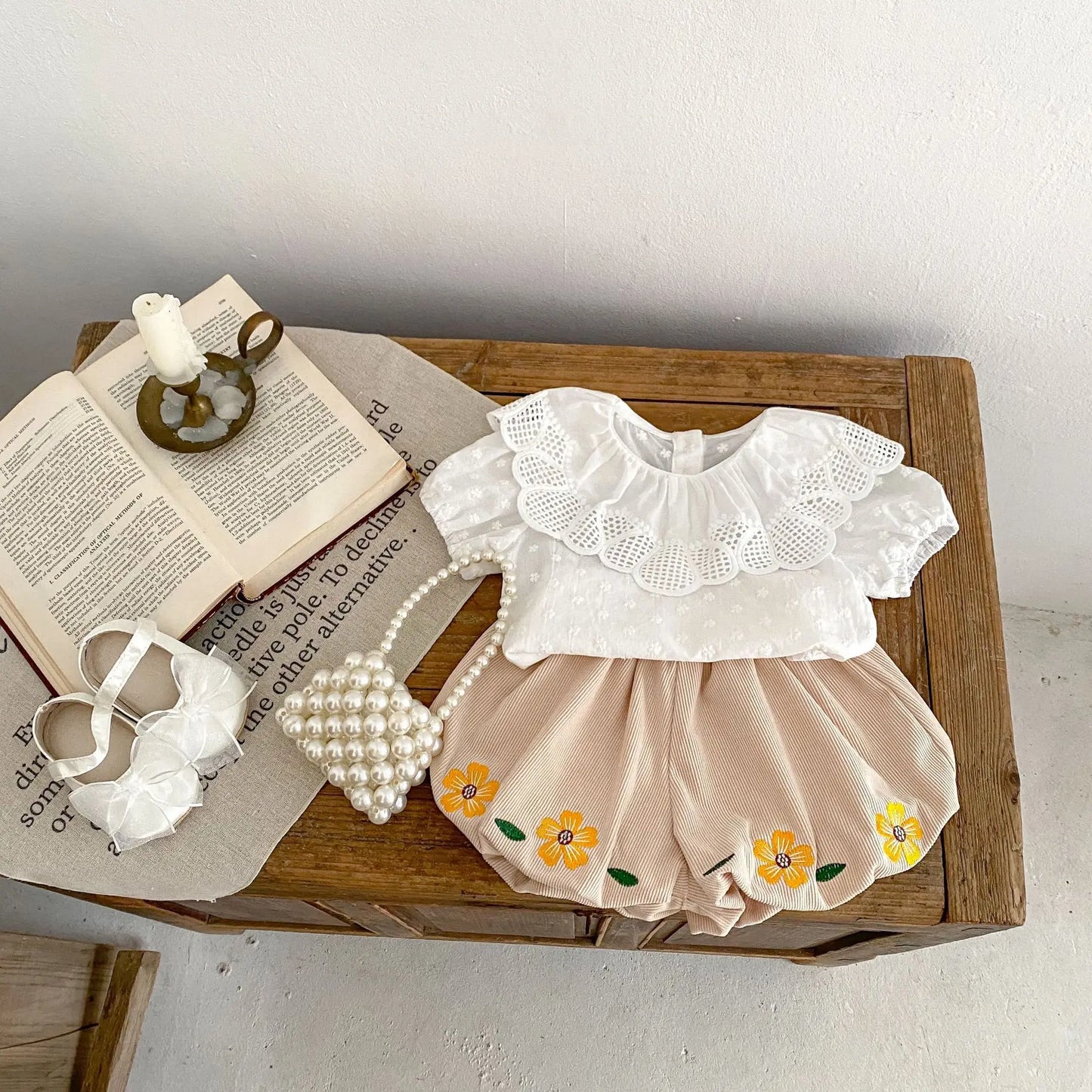 Flower Bubble Short Sleeve Blouse