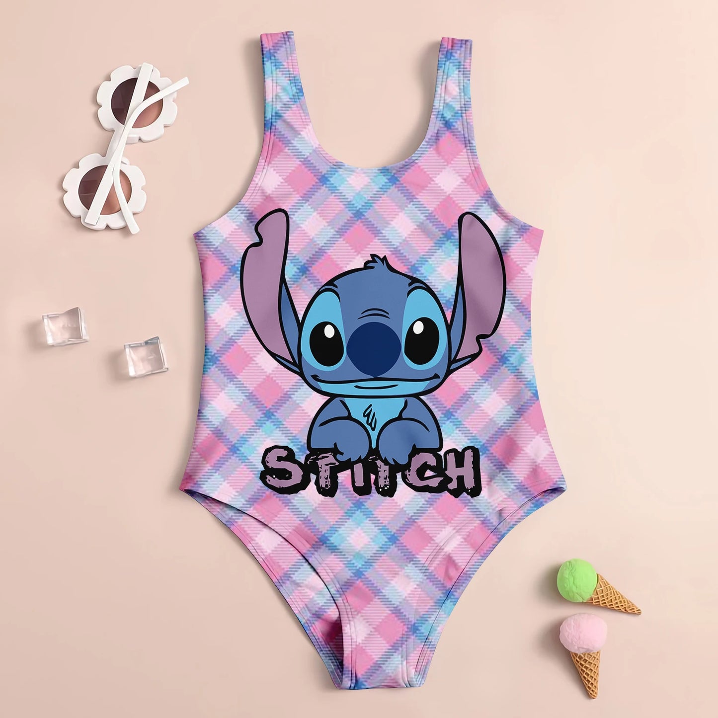 Stitch Cartoon Swimwear Quick-Dry UV Protection