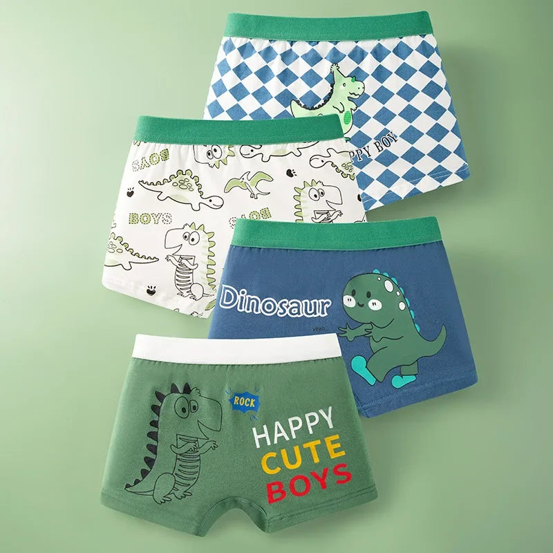 4-Piece Cartoon-Printed Briefs
