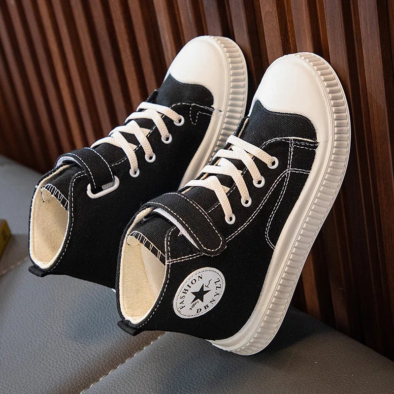 High-Top Canvas Soft Bottom Sneakers