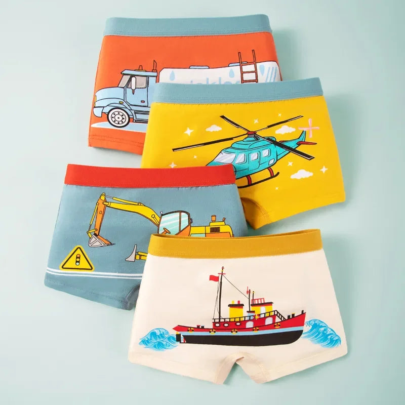 4-Piece Cartoon-Printed Briefs