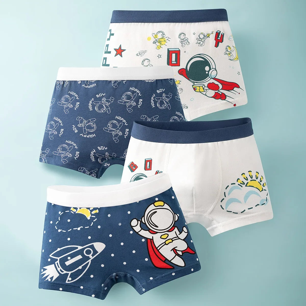 4-Piece Cartoon-Printed Briefs