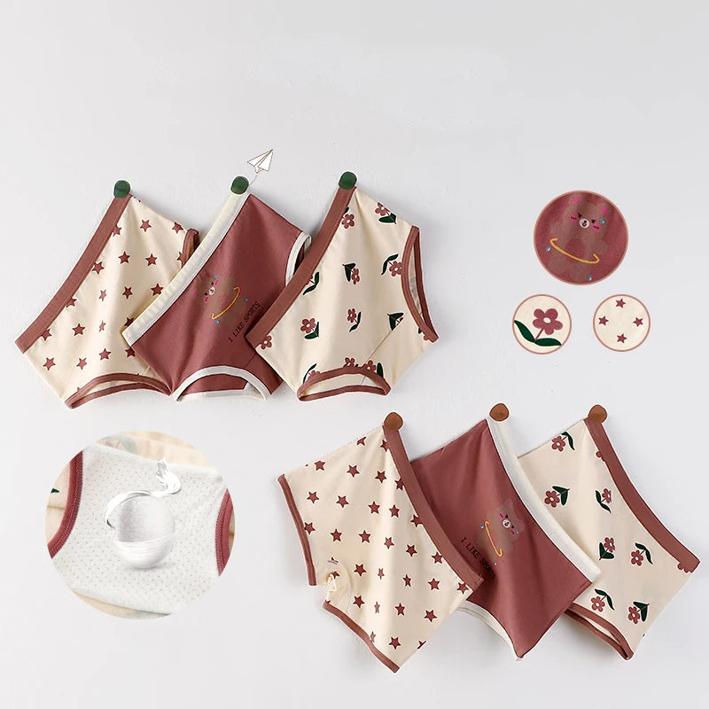 3-Piece Floral Cotton Panties