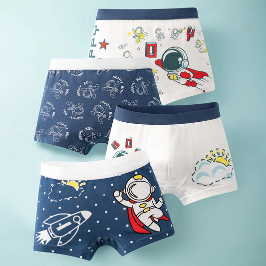 1/4/8 pcs Cotton Boys Boxer Briefs