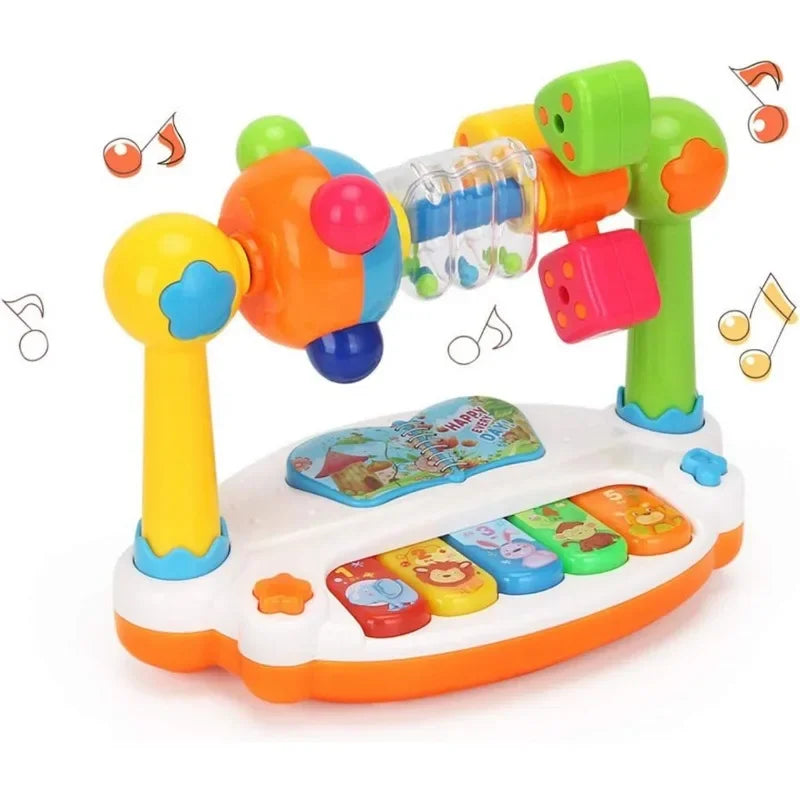 Baby Piano Rotating Music Keyboard Light Sound