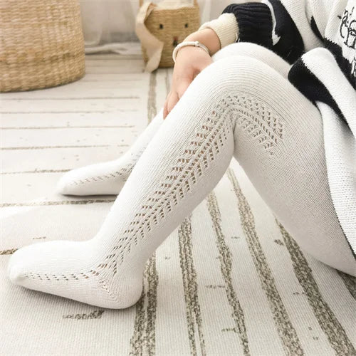 Knitted Ribbed Tights For Girls