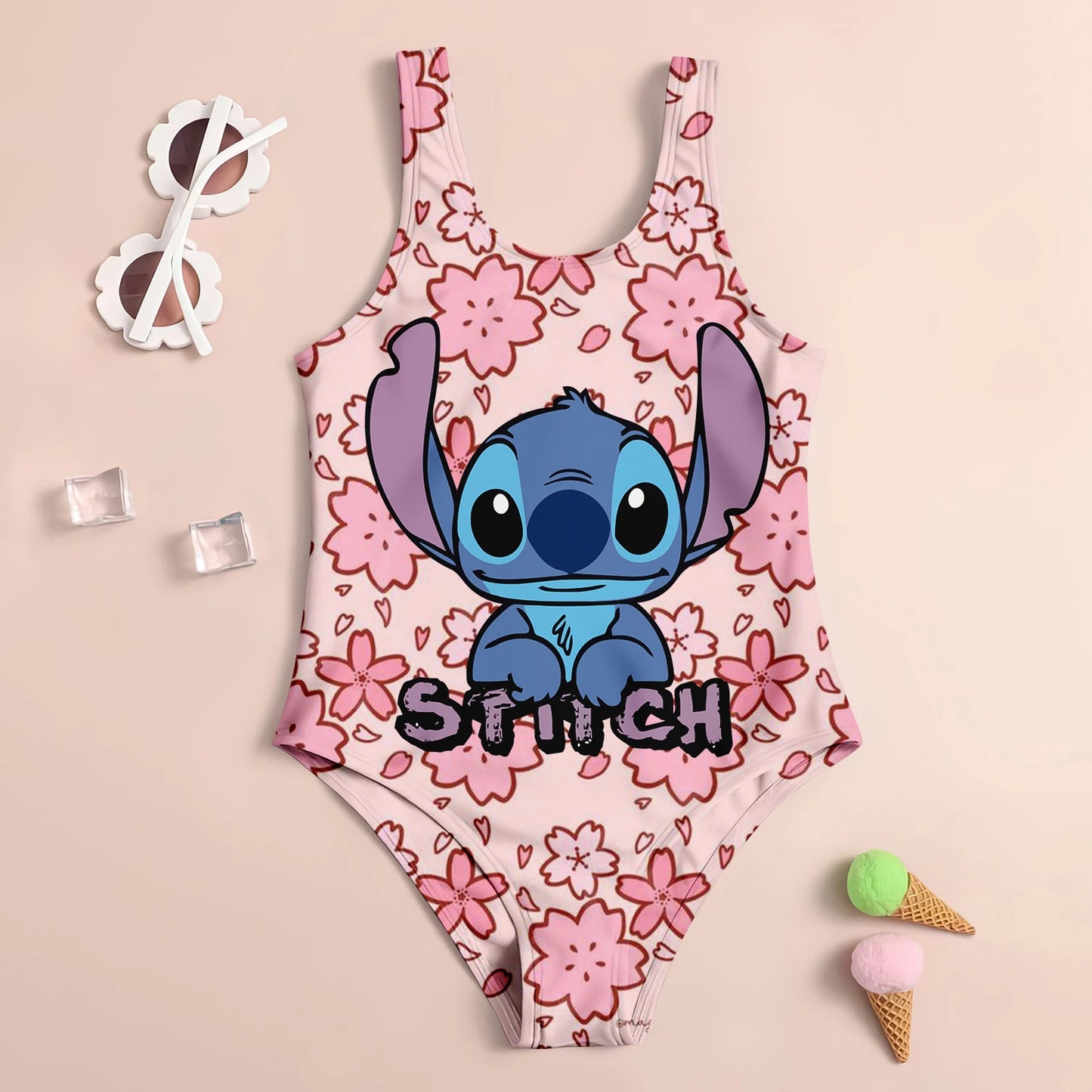 Stitch Cartoon Swimwear Quick-Dry UV Protection