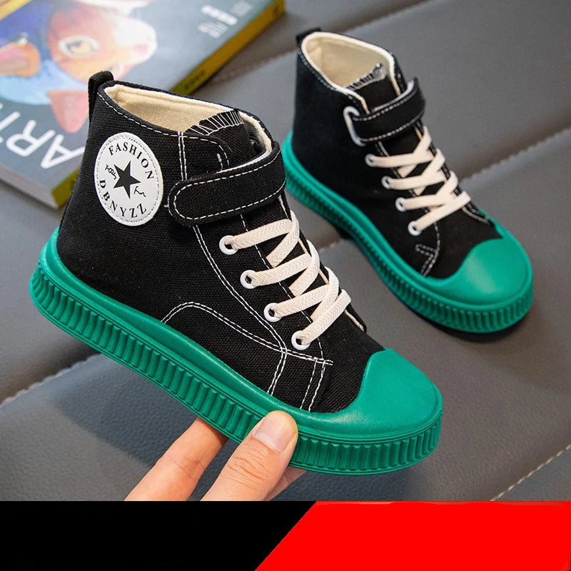 High-Top Canvas Soft Bottom Sneakers