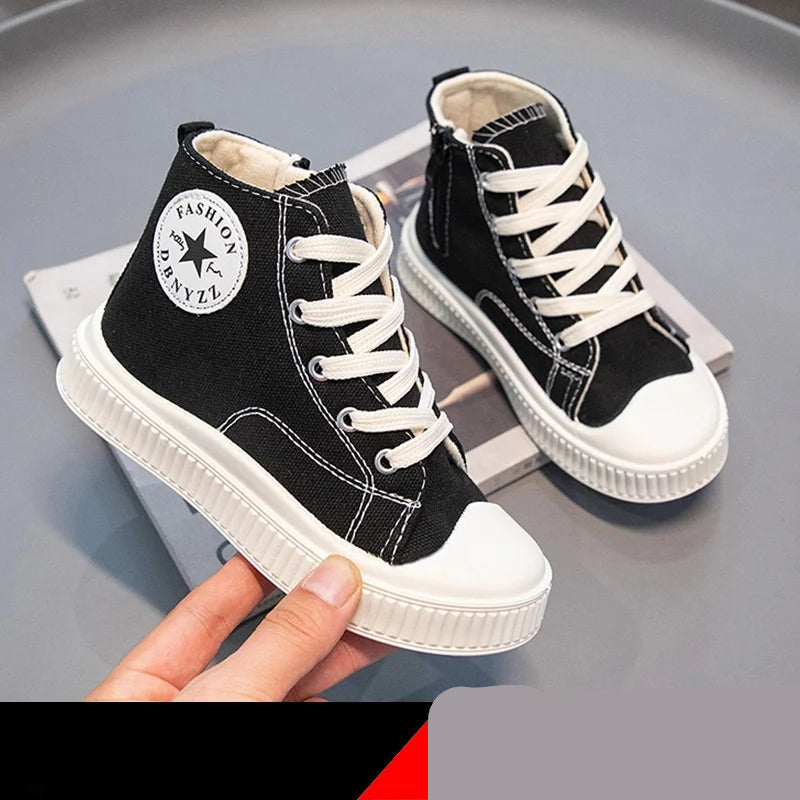 High-Top Canvas Soft Bottom Sneakers