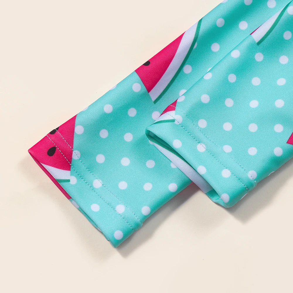 2-Piece Long Sleeve Swim Watermelon Set