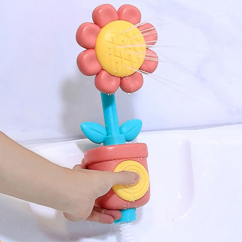 Baby Sunflower Shower Bath Toy Sprinkler Spray