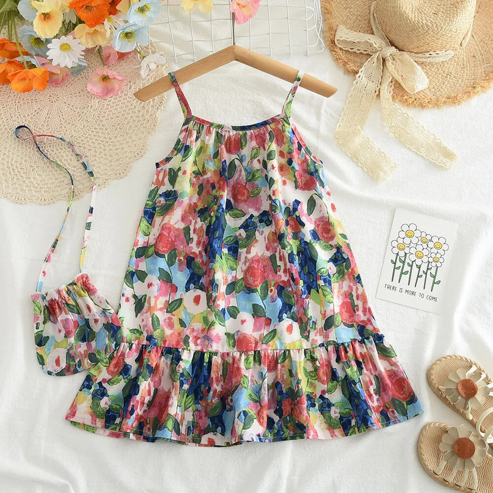 Floral Dress With a Bag