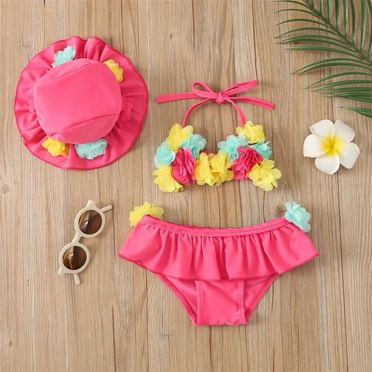 3-Piece Floral Swimsuit