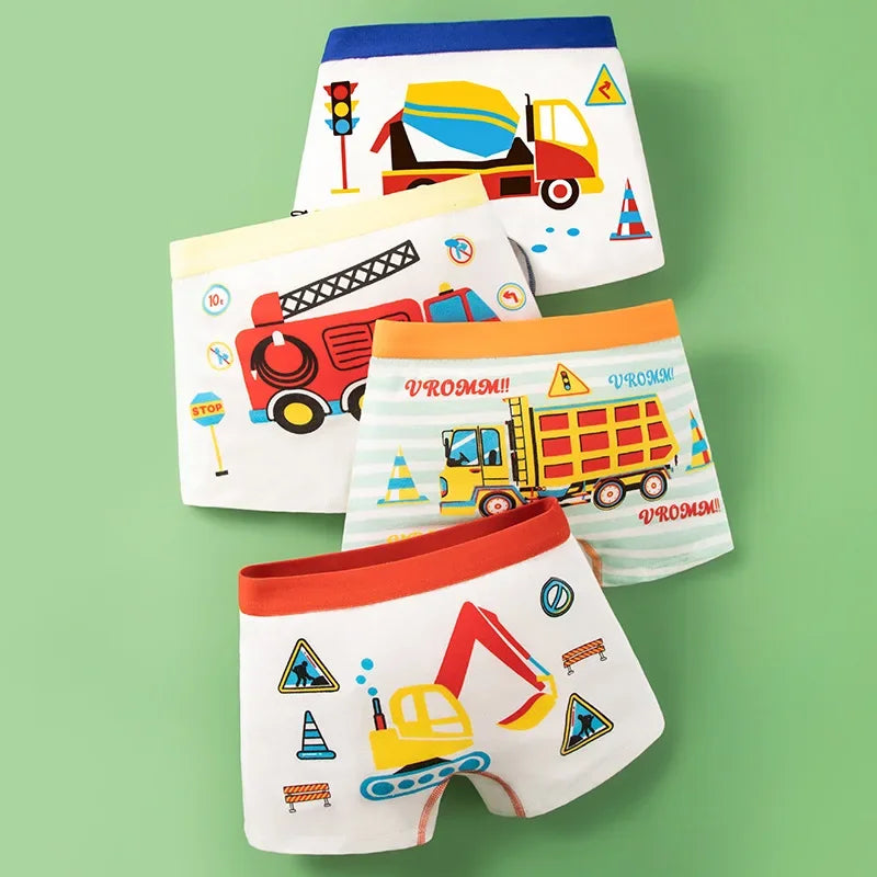 4-Piece Cartoon-Printed Briefs
