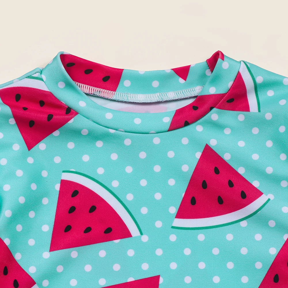 2-Piece Long Sleeve Swim Watermelon Set
