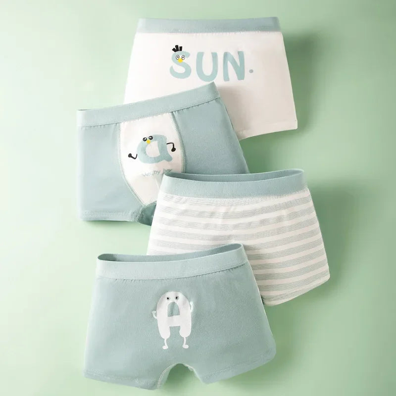 4-Piece Cartoon-Printed Briefs