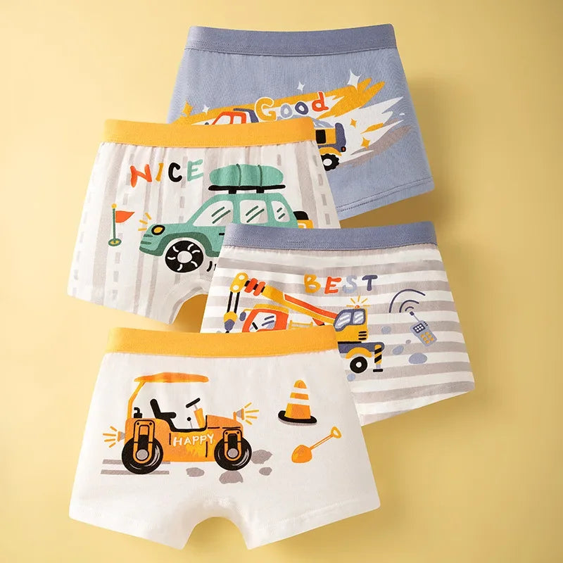 4-Piece Cartoon-Printed Briefs