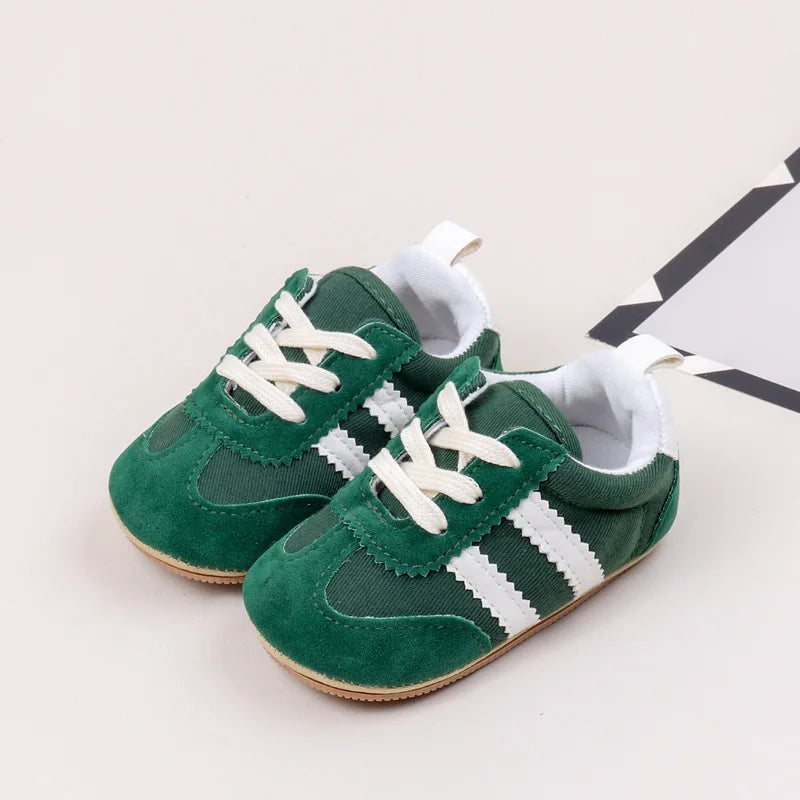 Two-Stripe Baby Moccasins for First Walks
