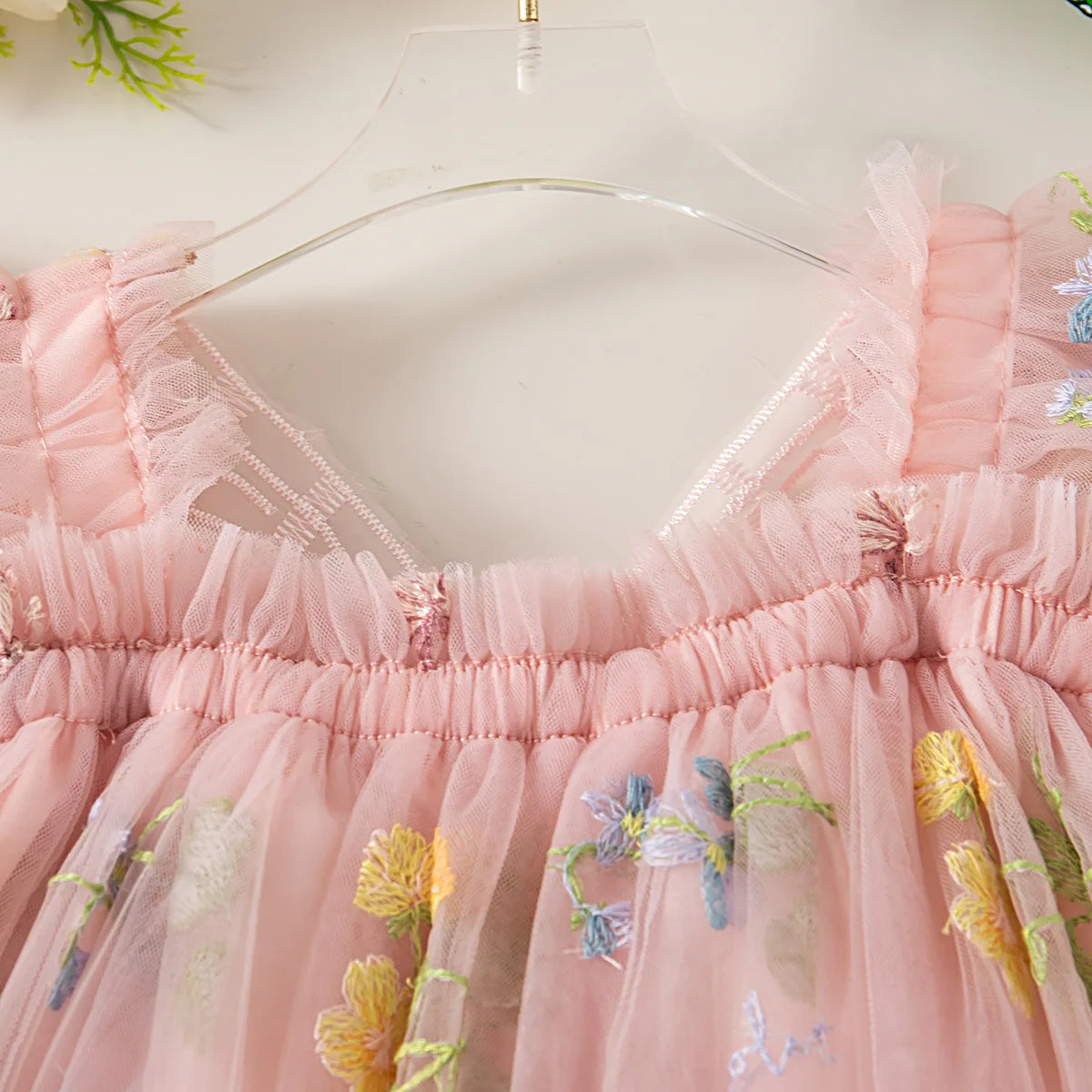 Butterfly Wing Floral Chiffon Princess Dress