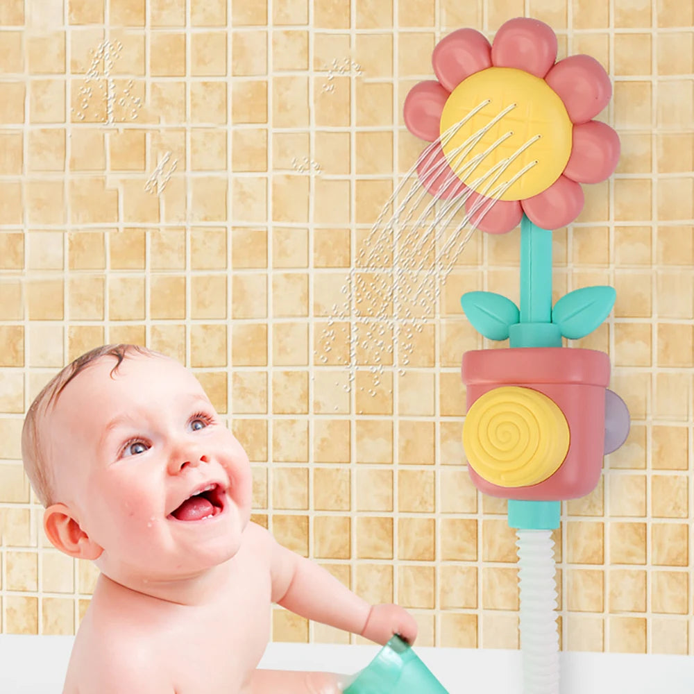 Baby Sunflower Shower Bath Toy Sprinkler Spray
