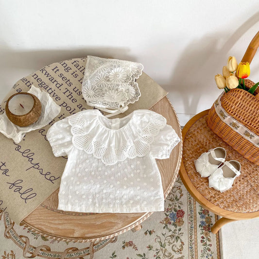 Flower Bubble Short Sleeve Blouse