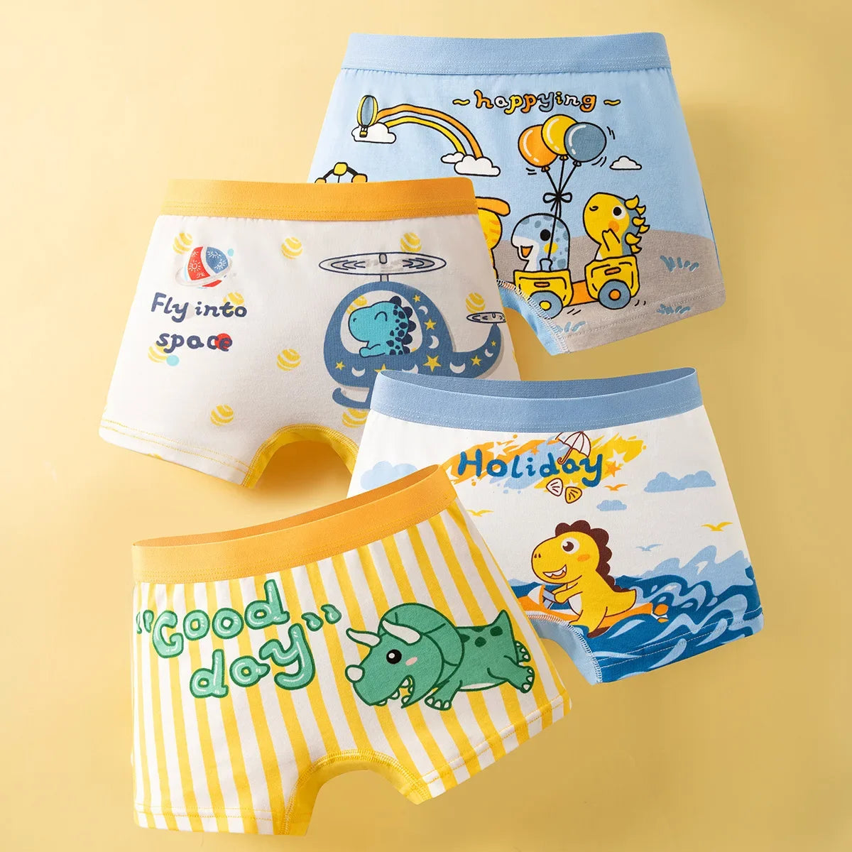 4-Piece Cartoon-Printed Briefs