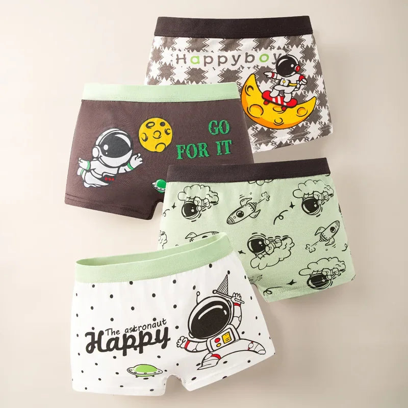4-Piece Cartoon-Printed Briefs