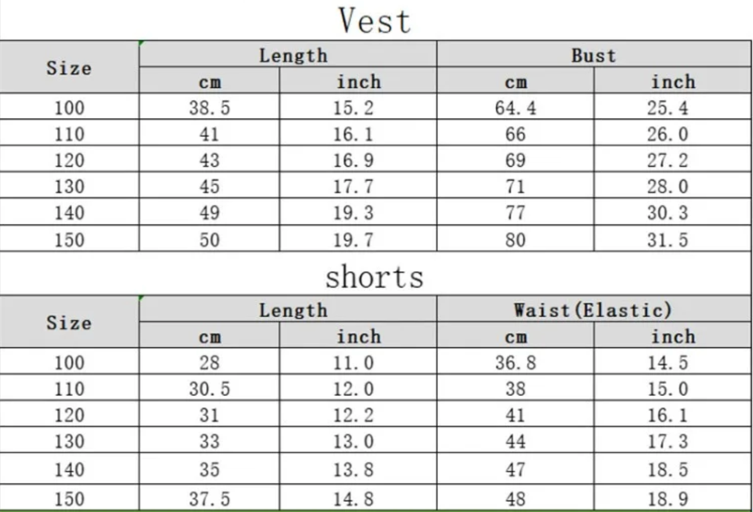 Size Chart
