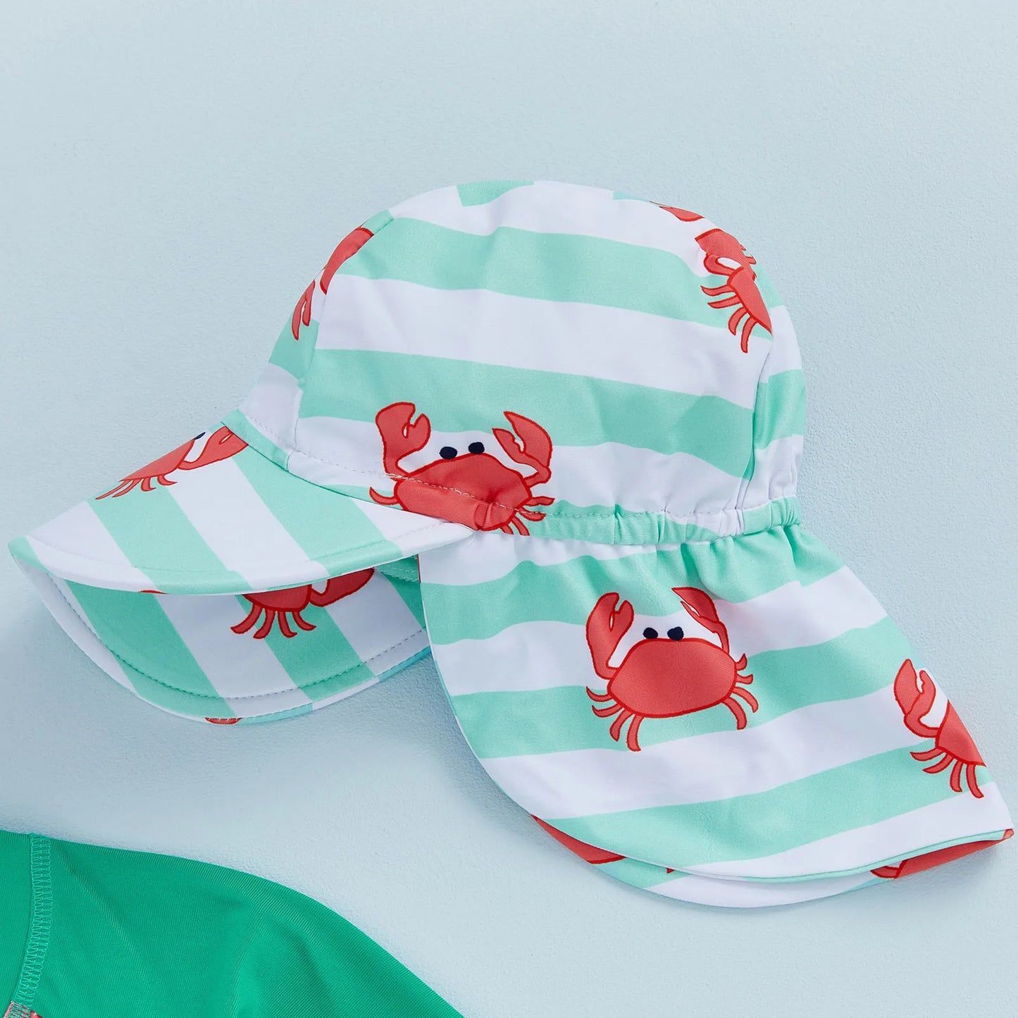 2-Piece Long Sleeve Crab Swimwear & Hat