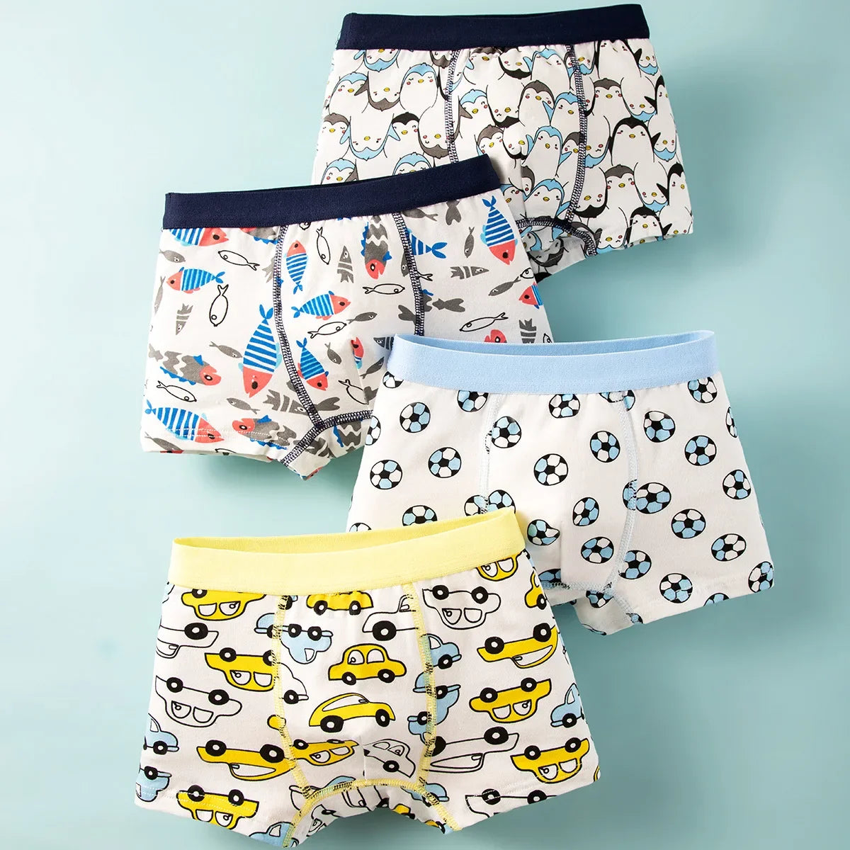 4-Piece Cartoon-Printed Briefs