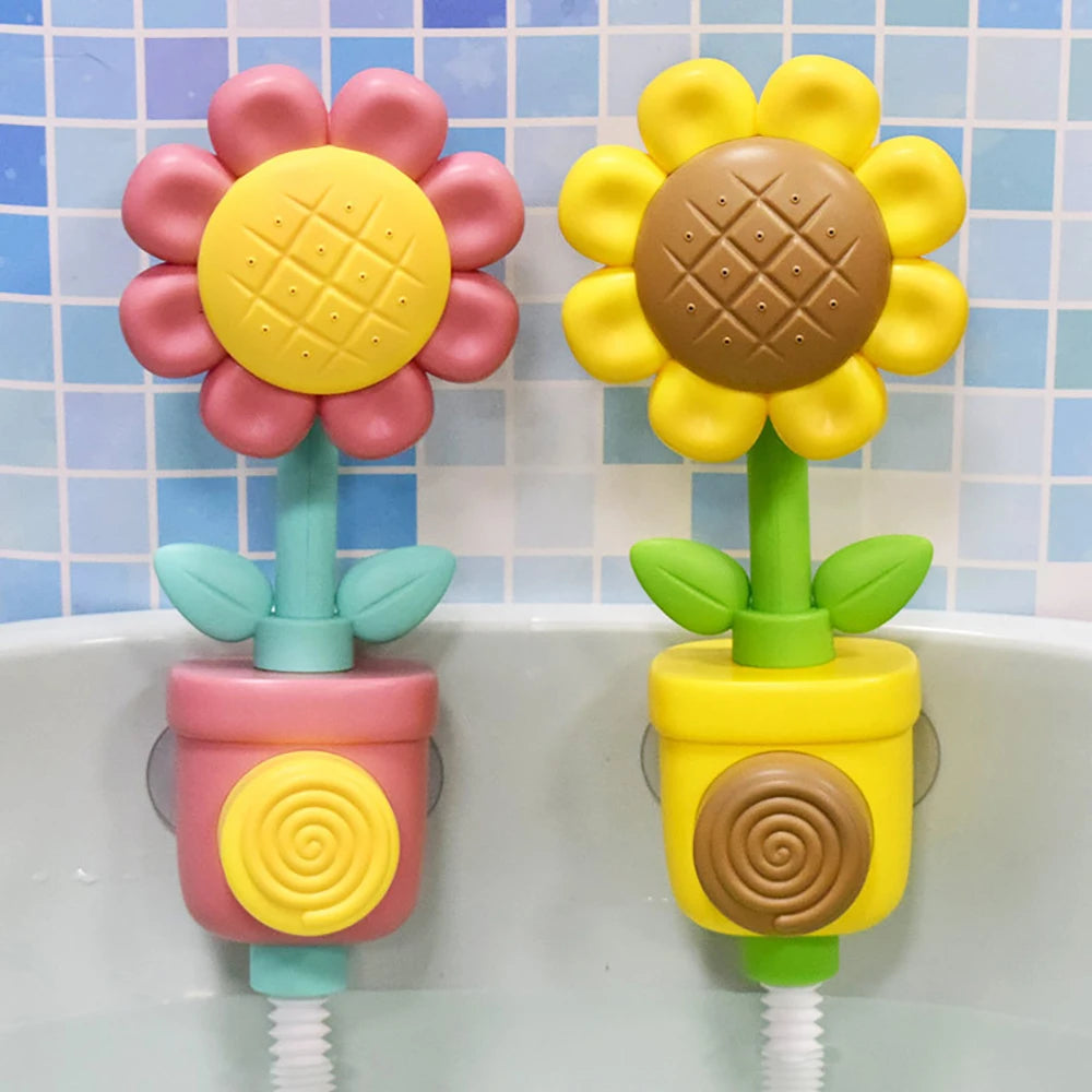 Baby Sunflower Shower Bath Toy Sprinkler Spray