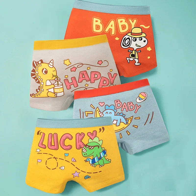 4-Piece Cartoon-Printed Briefs