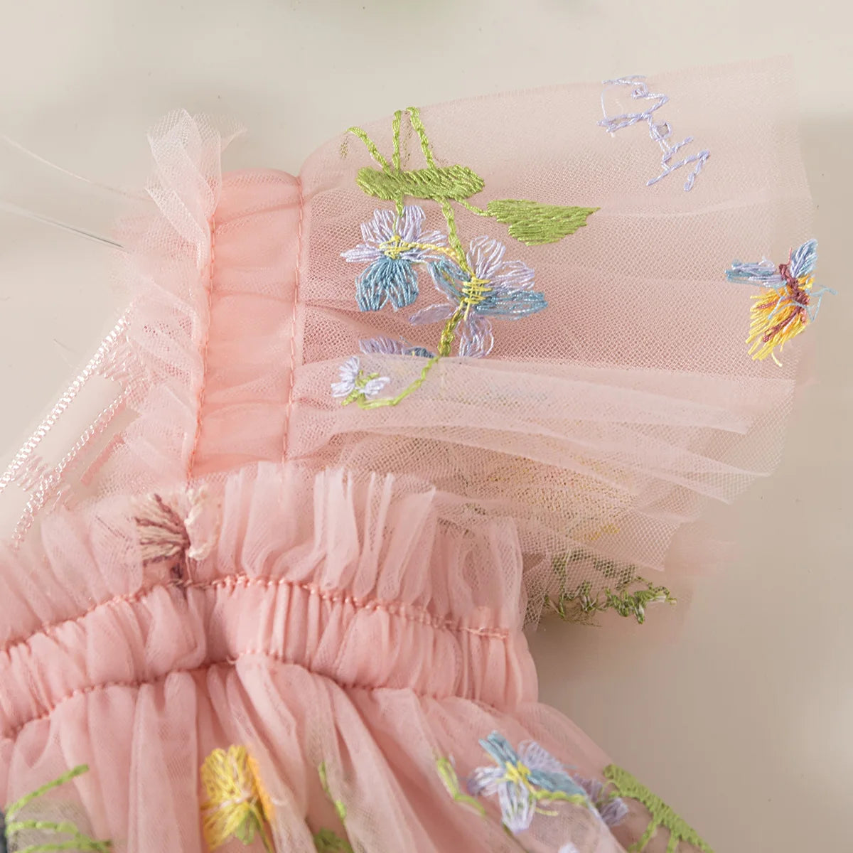 Butterfly Wing Floral Chiffon Princess Dress