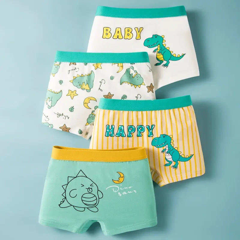 4-Piece Cartoon-Printed Briefs