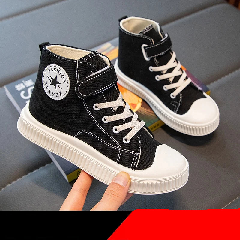 High-Top Canvas Soft Bottom Sneakers