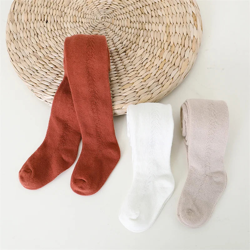 Knitted Ribbed Tights For Girls