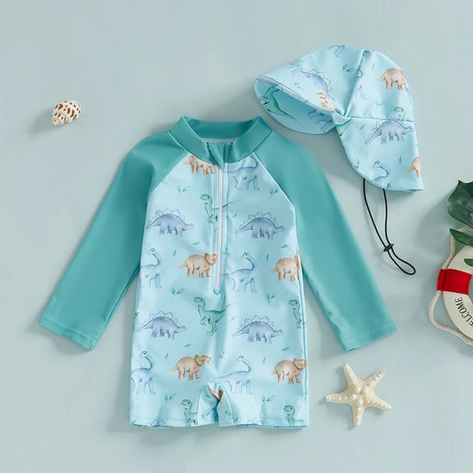 Dinosaur Swimwear with Sun Hat