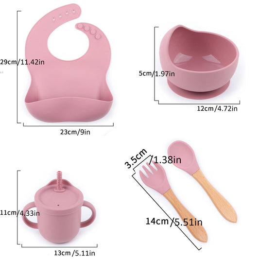 5-Piece Silicone Baby Feeding Set