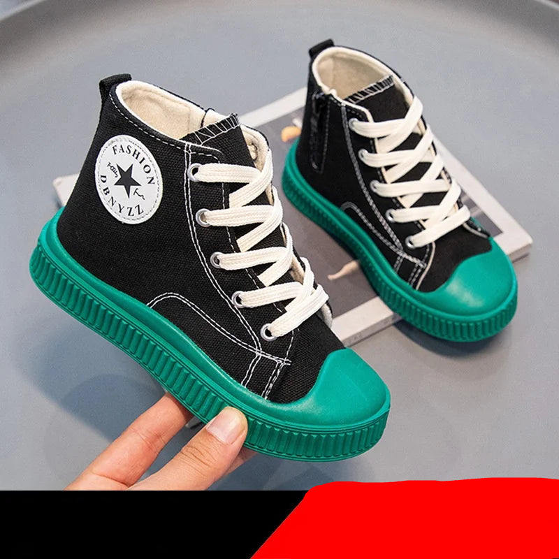 High-Top Canvas Soft Bottom Sneakers