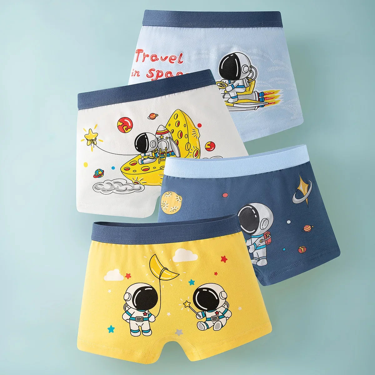 4-Piece Cartoon-Printed Briefs