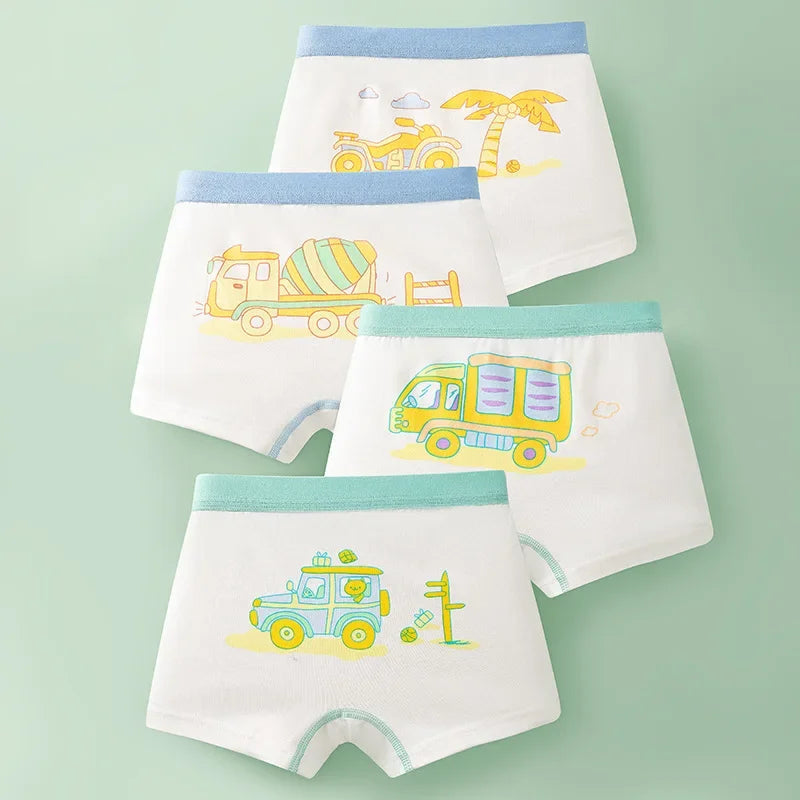 4-Piece Cartoon-Printed Briefs