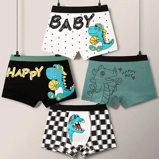 4-Piece Cartoon-Printed Briefs