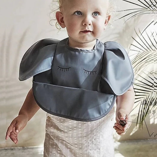 Soft PU Baby Dining Waterproof  Bibs With Pocket