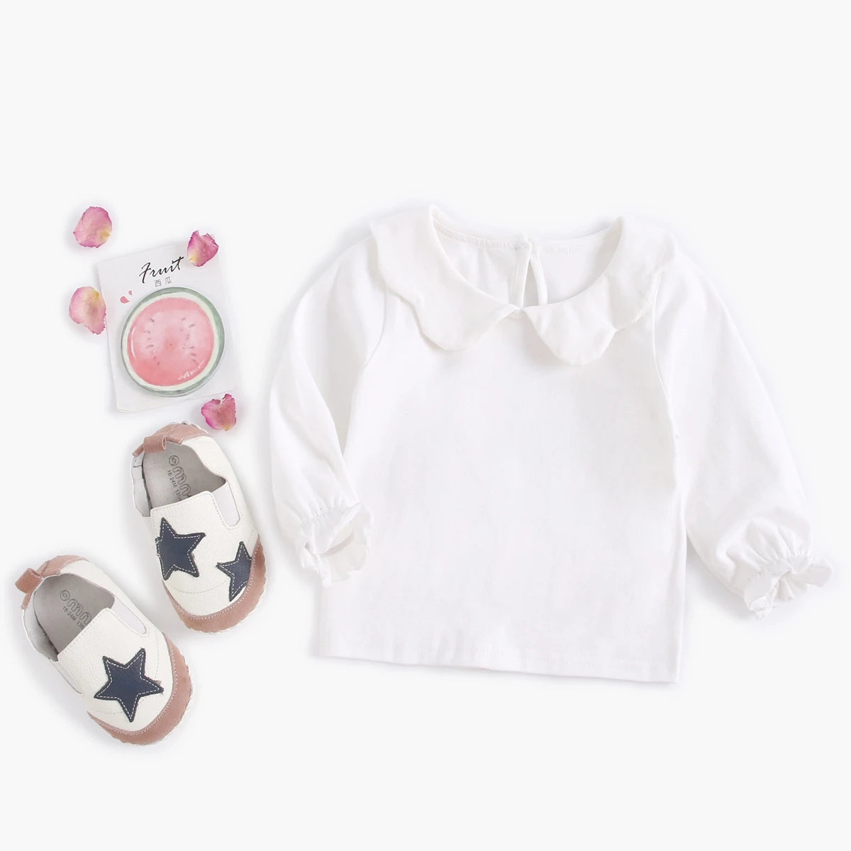 Ruffle Collar Soft Cotton Shirt